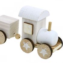 Prodotto Trenino in legno deco Trenino di Natale bianco L20cm H6cm 2pz