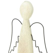 Prodotto Angelo custode naturale in legno, figura moderna in legno H27,5cm