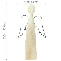 Prodotto Angelo custode naturale in legno, figura moderna in legno H27,5cm