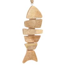Prodotto Pesce in legno da appendere in iuta marittima naturale 27 cmx2 cmx10 cm