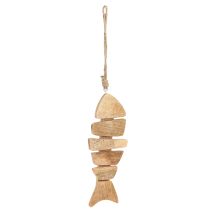 Prodotto Pesce in legno da appendere in iuta marittima naturale 27 cmx2 cmx10 cm