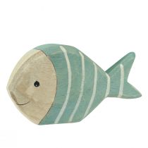 Prodotto Pesce decorativo in legno da posizionare azzurro naturale 18×10cm