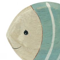 Prodotto Pesce decorativo in legno da posizionare azzurro naturale 18×10cm