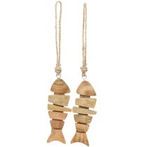 Prodotto Appendiabiti decorativo pesce in legno marittimo in naturale 16x2x5cm 2pz