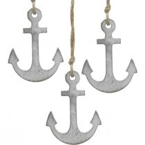 Decorazione ancora, decorazione estiva marittima, decorazione sospesa in legno 12 cm 5 pezzi