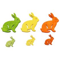 Prodotto Coniglio in legno 2cm - 4cm colorato assortito 96 pezzi