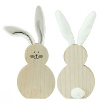 Prodotto Coniglietto in legno con orecchie mobili marrone bianco 11,5×27 cm 2pz