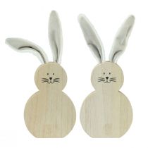 Prodotto Coniglio in legno con orecchie mobili marrone bianco 11,5×27 cm 2 pz