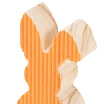 Prodotto Decorazioni pasquali in legno a forma di coniglietto, gialle e arancioni, 4x8 cm, 6 pezzi
