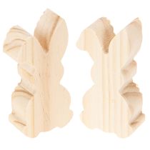 Prodotto Decorazioni pasquali in legno a forma di coniglietto, gialle e arancioni, 4x8 cm, 6 pezzi