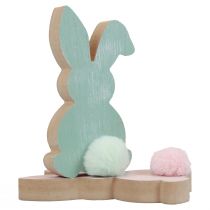 Prodotto Coniglietti in legno coniglietti decorativi Decorazione pasquale in legno pastello 8,5×16 cm 6 pz