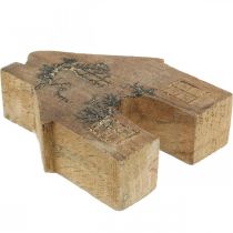 Prodotto Decorazione della casa in legno Casa di Natale decorazione della casa in legno supporto in legno H10cm