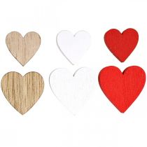 Cuori da sposa in legno con decorazione a cuore in legno 2,5/2/1,5 cm 48 pezzi