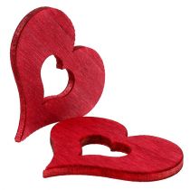 Prodotto Cuore in legno per spolverare di rosso 4 cm 72 pz