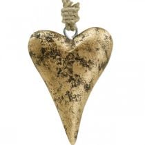 Cuore in legno effetto oro, San Valentino, decorazione matrimonio 10×7cm