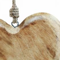 Cuore in legno, cuore sospeso, cuore in legno di mango 16×20cm