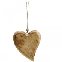 Cuore in legno, cuore sospeso, cuore in legno di mango 16×20cm