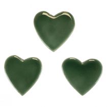 Prodotto Cuori in legno cuori decorativi legno verde lucido 4,5 cm 8 pezzi