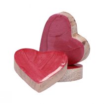 Prodotto Cuori in legno cuori decorativi rosa lucido decorazione sparsa 4,5 cm 8 pezzi