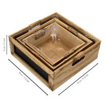 Prodotto Scatola in legno con lavagna e inserto, set da 3 misure, 30 cm