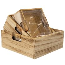 Prodotto Scatola in legno con lavagna e inserto, set da 3 misure, 30 cm