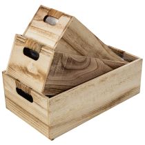 Prodotto Scatola in legno con lavagna per etichette, set da 3, 36 cm