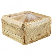 Prodotto Vaso per piante vaso per piante vaso per fiori in legno naturale 15,5×15,5 cm