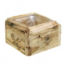 Prodotto Vaso per piante vaso per piante vaso per fiori in legno naturale 12×12×8,5 cm