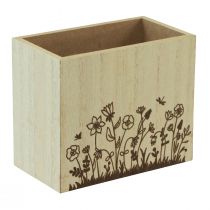 Prodotto Scatola portapenne in legno organizer da scrivania naturale 14×8×12cm