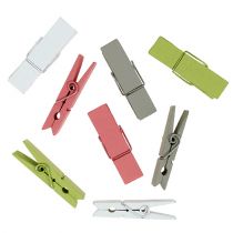 Clip di legno colorate 7,2 cm 48 pezzi