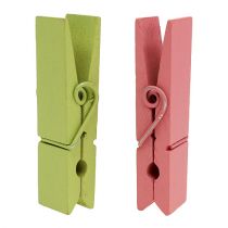 Clip di legno colorate 7,2 cm 48 pezzi