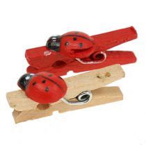 Prodotto Clip decorativi in legno coccinella 2,5 cm 180 p