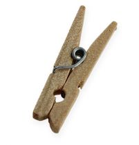 Prodotto Clip decorative in legno 3 cm naturali 72 pz