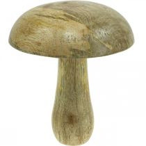 Fungo in legno naturale, decorazione in legno giallo funghi decorativi autunnali 15×13 cm