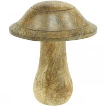 Fungo in legno con scanalature decorazione in legno fungo in legno di mango naturale 11,5×Ø10cm