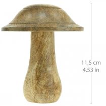 Prodotto Fungo in legno con scanalature decorazione in legno fungo in legno di mango naturale 11,5×Ø10cm