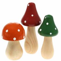 Set decorativo di agarico di mosca arancione, verde, rosso 10/12 / 14,8 cm