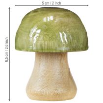 Prodotto Decorazione autunnale a forma di funghi in legno, verde, rosso, arancione, H6,5cm, 9 pezzi