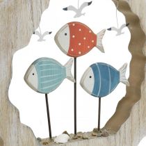 Prodotto Decorazione da tavola in legno di pesce da posizionare decoro marittimo blu, rosso Ø28cm