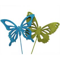 Prodotto Farfalla in legno con filo colorato sorta. 8cmx6cm L28cm