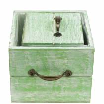 Prodotto Cassettiera in legno per fioriera verde chiaro 15x15/12x12 cm set da 2
