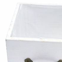 Prodotto Fioriera cassetto in legno bianco 15x15/12x12cm set di 2