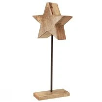 Prodotto Stella in legno naturale con base in asta decoro stella 20x9,5x50cm