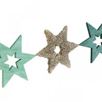 Prodotto Decorazione sparsa stella di legno verde, mix stella di Natale glitter 4 cm 72 pz