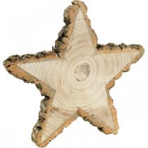 Vassoio in legno per l&#39;Avvento, fetta di albero a forma di stella, Natale, decorazione stella legno naturale Ø29cm