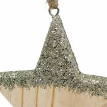 Prodotto Addobbo natalizio Stella scintillante Legno 14,5cm 2 pezzi
