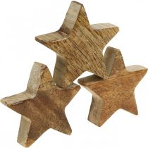 Prodotto Stelle in legno decorazione stella stella Natale natura brillare H5cm 12 pezzi