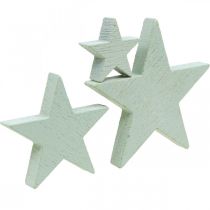 Prodotto Decorazione stelle in legno decorazione sparsa Natale menta 3/5/7 cm 29 pz