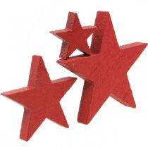 Stelle decorative in legno spruzza Natale rosso 3/5/7cm 29p