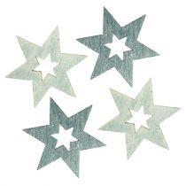 Stelle in legno 4cm grigie con glitter 72 pezzi